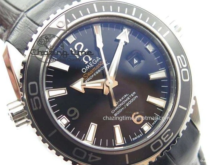 0104 Vibrant Planet Ocean Professional SS V6F 37mm Ladies Ceramic Bezel On Black Leather Strap A 8257